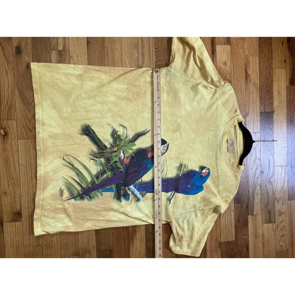 VTG THE MOUNTAIN Parrots Cotton Tie Dye T-Shirt Size Large 90s 1999 USA Tropical - Picture 6 of 6